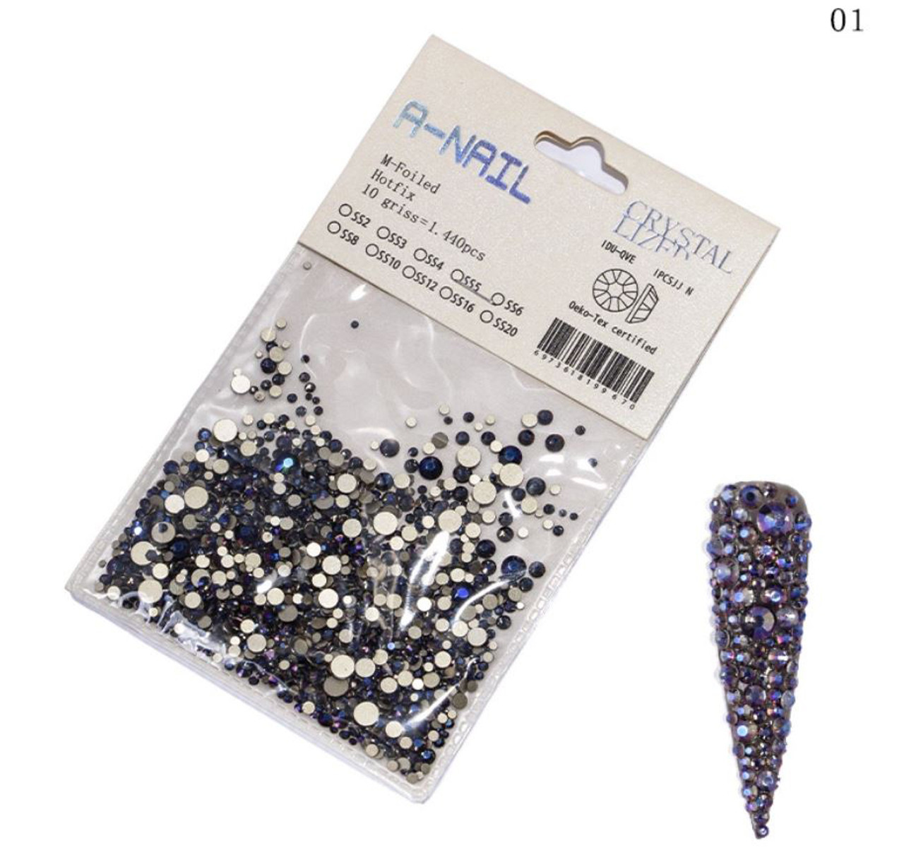 NDi beauty Crystallized HotFix Rhinestones FlatBack Mix Sizes AB Montana - 1440 pcs NDi beauty Crystallized HotFix Rhinestones FlatBack Mix Sizes AB Montana - 1440 pcs