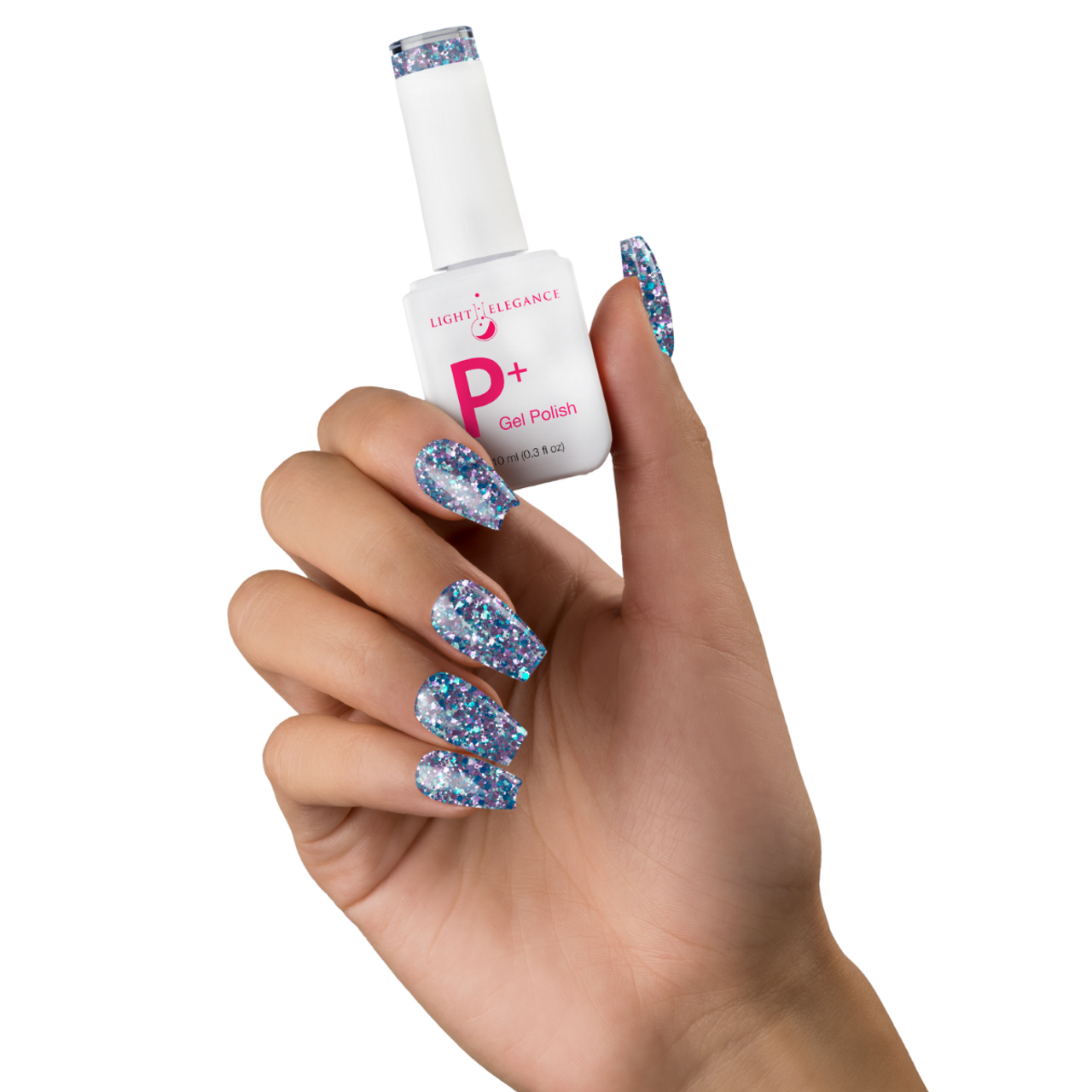 Light Elegance P+ Glitter Gel Polish Bratty Blue - 10 ml