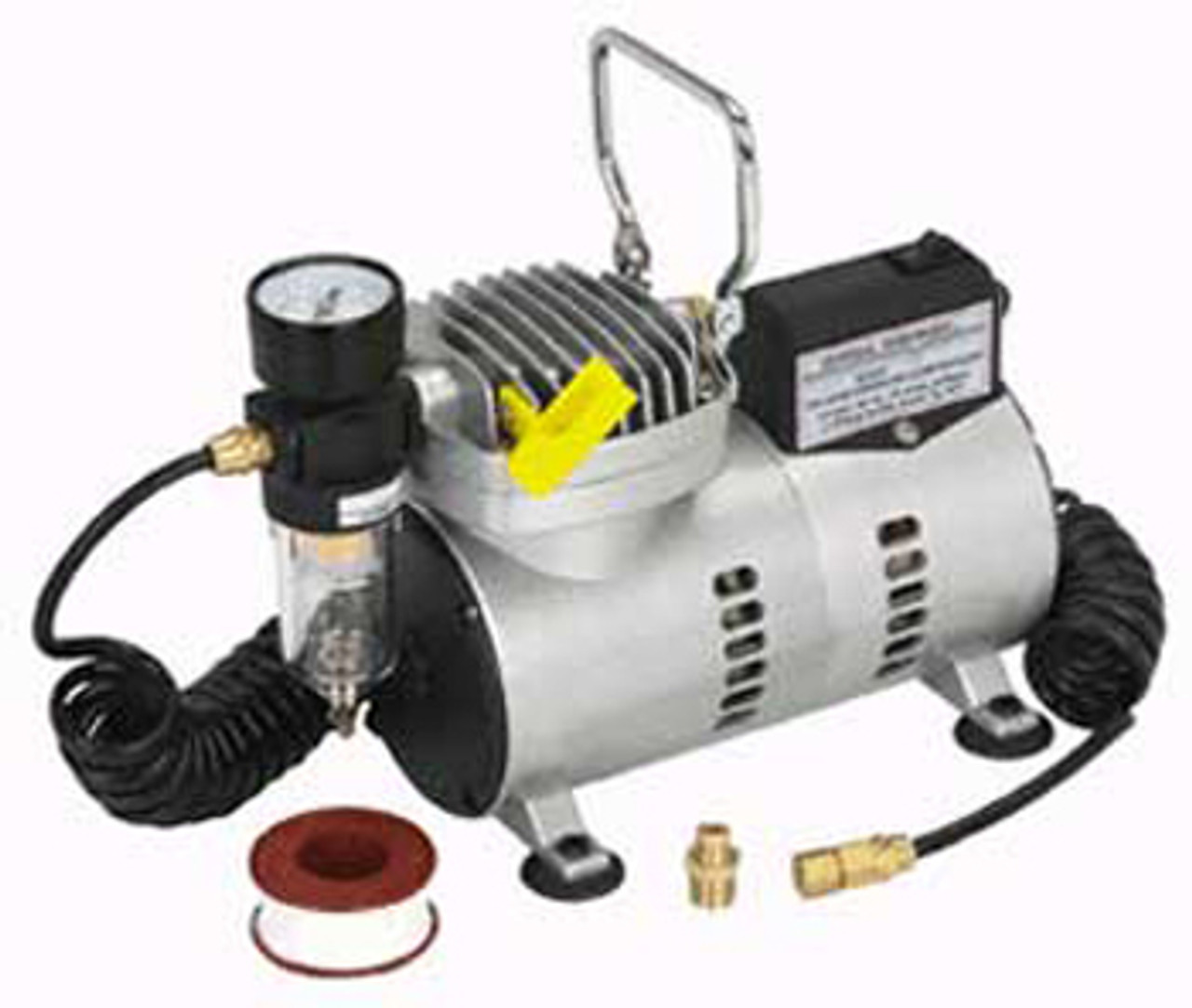 Central Pneumatic OilLess Airbrush Compressor w/Gauge & Filter