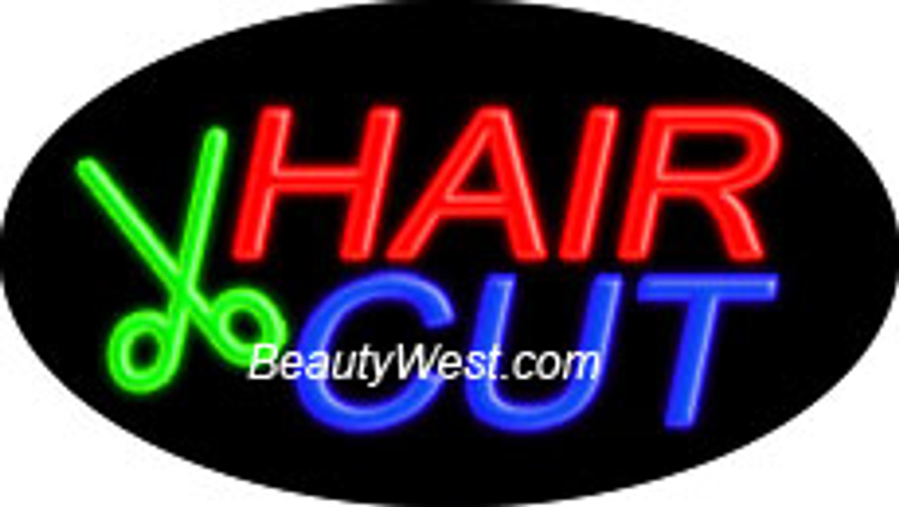 Neon Flashing Sign Hair Cut