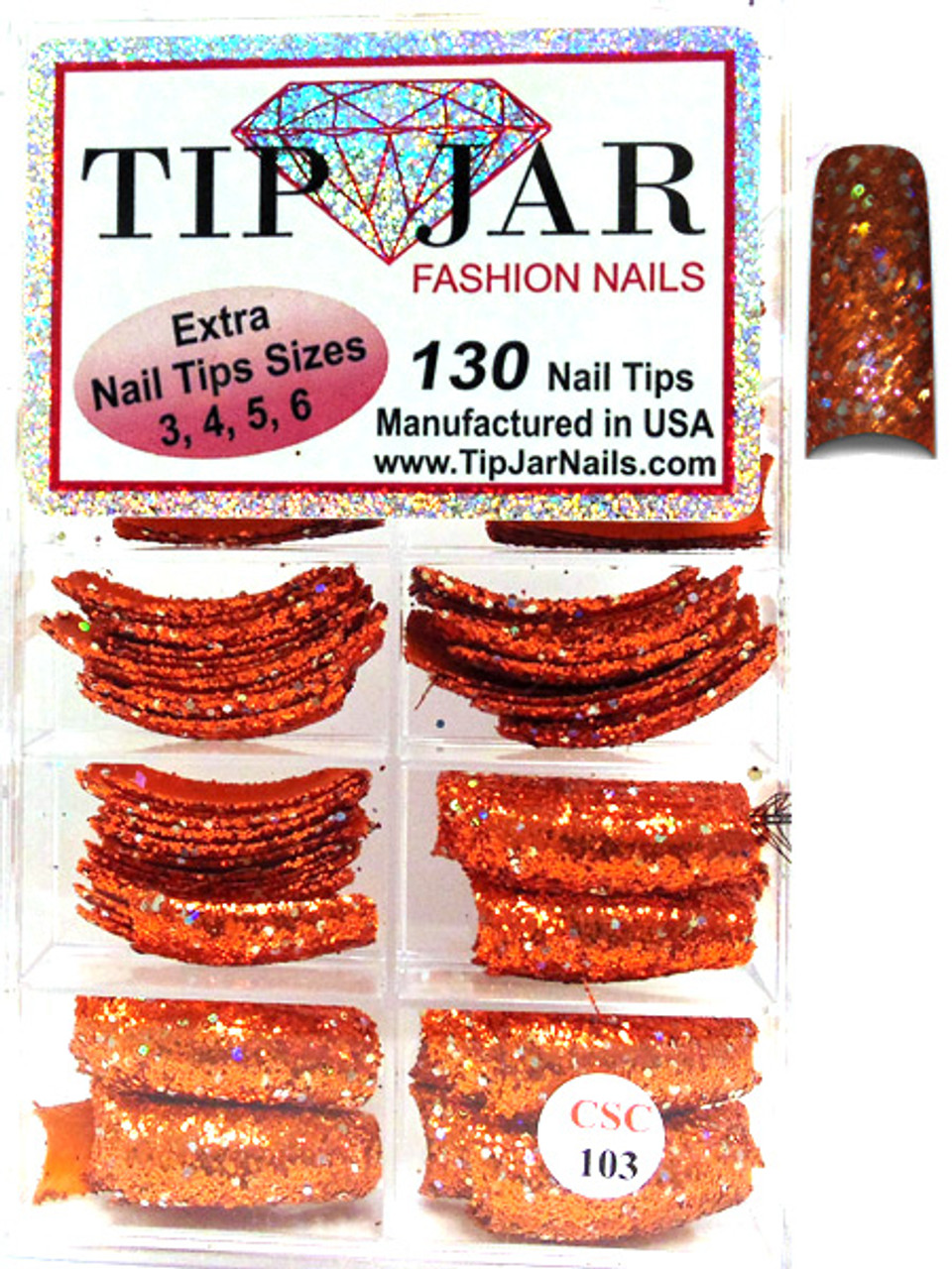 Tip Jar Fashion Nails Glitter Tips - CSC103 Tip Jar Fashion Nails Glitter Tips - CSC103