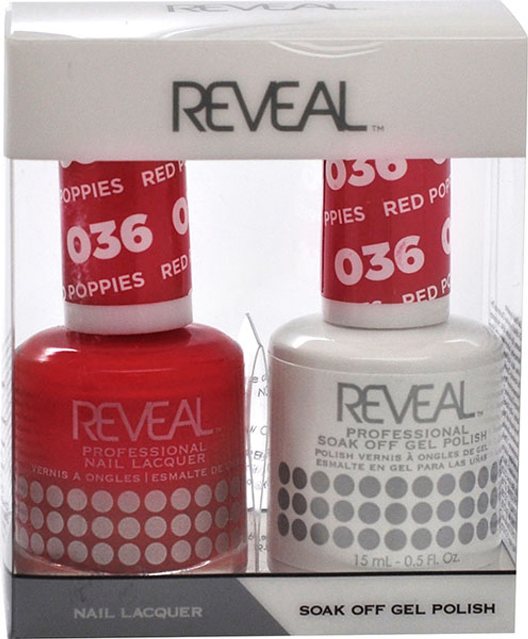 Reveal Gel Polish & Nail Lacquer Matching Duo - RED POPPIES - .5 oz