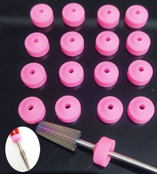 Nail Drill Handpiece Protection Pink Caps Used on 3/32" Carbide Bit***10pcs/bag