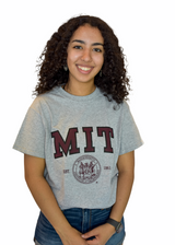 Sport Grey MIT crest t-shirt with MIT logo and Massachusetts Institute of Technology seal.