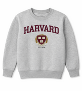 Harvard kids crest crewneck sweatshirt in sport grey with Harvard logo and Est 1636 design