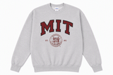 Classic MIT crest crewneck sweatshirt bold collegiate lettering and the official MIT seal. Available in sport grey or maroon for timeless campus style.