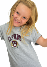 Harvard infant crest t-shirt with Harvard logo and est 1636 design in grey.