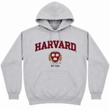 Shop the Harvard University sport grey hoodie featuring the iconic crest and Est. 1636. Soft, fleece, unisex fit, and classic collegiate style.
