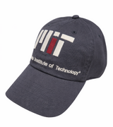 MIT binary logo charcoal cap featuring embroidered Massachusetts Institute of Technology branding. Classic adjustable hat for MIT students, alumni, and fans.
