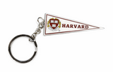 Harvard pennant keychain with Harvard shield and maroon lettering on white pennant.