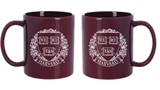 Harvard Crest Mug Maroon with white Veritas shield logo coffee mug.