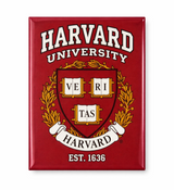 Harvard University crest magnet in classic maroon featuring the Veritas shield and Est. 1636. Perfect Harvard gift for alumni, students, and fans