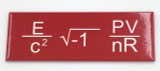 Red MIT equation magnet featuring a mathematical and science-inspired design