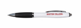 Boston College retractable pen with rubber grip and white barrel featuring BC lettering.