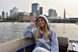 Harvard appliqué full-zip hoodie available in maroon and sport grey
