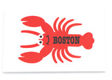 Happy red Boston lobster souvenir magnet with Boston lettering