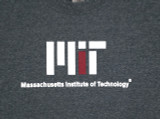 MIT binary logo Gildan t shirt in dark heather featuring a classic screen-printed design.