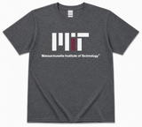 Officially licensed MIT Logo Gildan® Charcoal Heather T-shirt featuring the Massachusetts Institute of Technology logo. Soft cotton blend tee available in adult sizes S–2X.