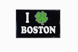 Black I Shamrock Boston souvenir magnet with green shamrock and white Boston lettering