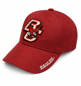 Boston College Eagles maroon baseball cap featuring embroidered "BC" logo with eagle graphic on front and "EAGLES" stitched on the brim.
