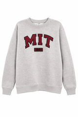 MIT 1861 Nantucket fleece crewneck sweatshirt in ash grey with maroon varsity lettering. Soft, warm unisex Nantucket fleece- perfect for MIT students, alumni, and fans.