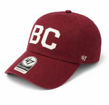 Boston College Eagles maroon '47 Brand Clean Up adjustable hat with embroidered BC logo.