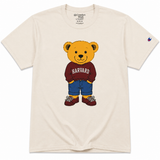 Comfort Wash Harvard Bear T-Shirt - Vintage Cream Collegiate Graphic Tee