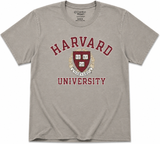 Officially licensed Harvard University Crest Comfort Wash® T-shirt in Concrete featuring the classic Harvard Crest graphic. Garment-dyed 100% ring-spun cotton tee available in adult sizes S–2X.