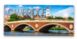 Panoramic Cambridge magnet featuring Anderson Memorial Bridge, the Charles River and Harvard University skyline