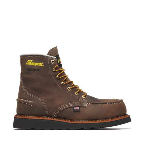 Thorogood® 1957 Series –  6″ Crazy Horse Waterproof Steel Moc Toe BLK Wedge 804-3676