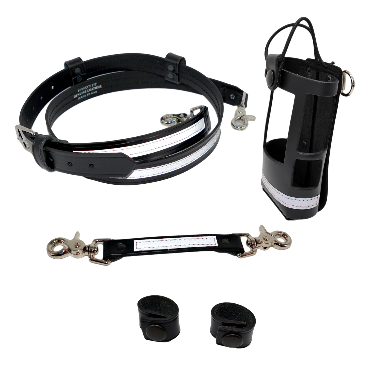 Perfect Fit Leather Firefighter Radio Strap and Holder Bundle