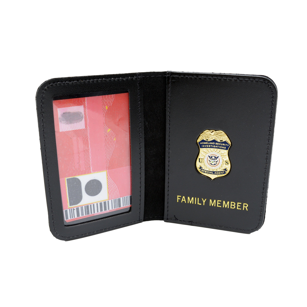 HSI Special Agent Family Member Badge Leather ID Wallet Case
