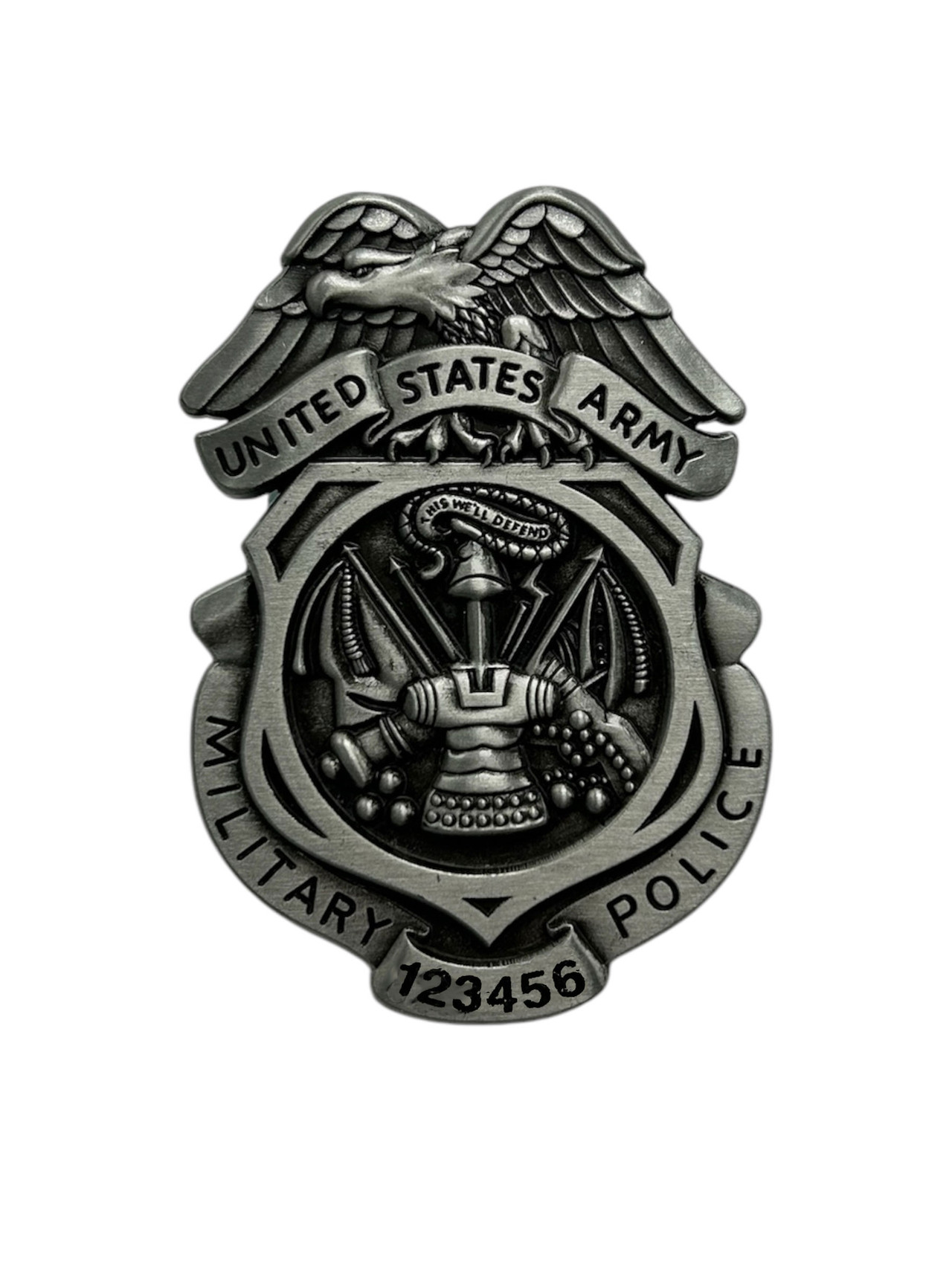 米国ポリスバッジ【US Army Military Police】PFホルダー付 Army-Subdued-Badge-