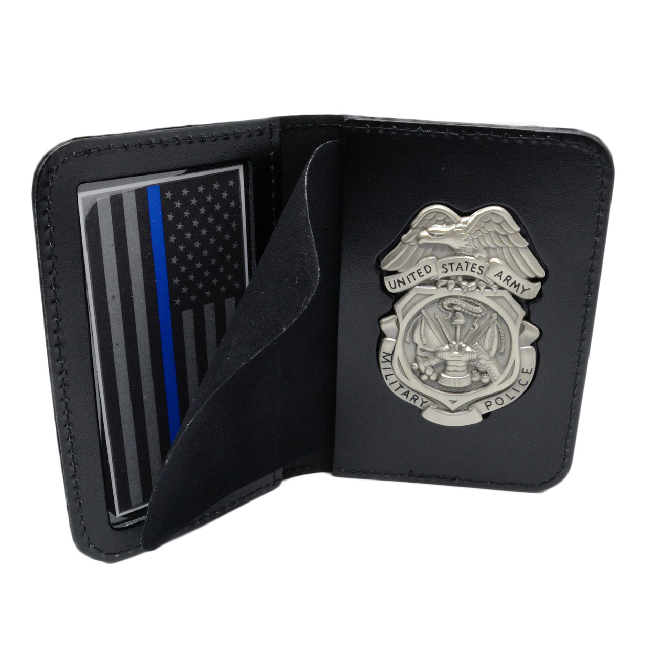 Army Military Police MP Badge with Credential Case