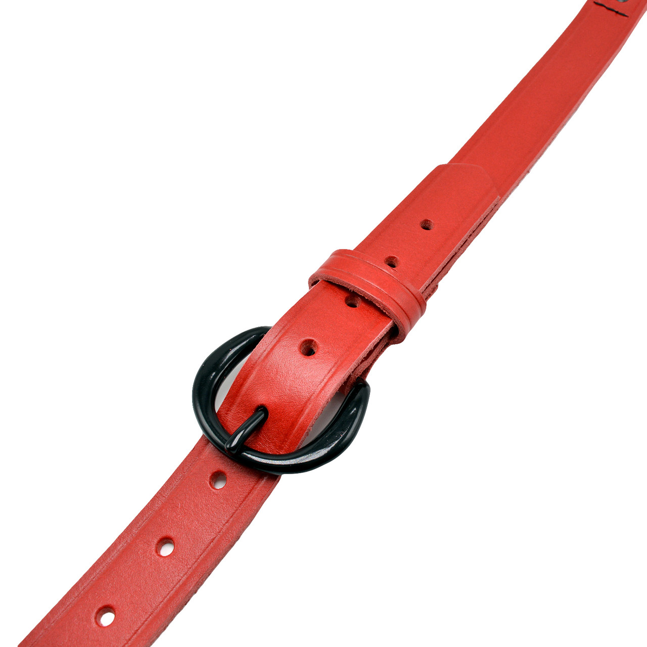 Perfect Fit Red Leather Adjustable Fireman Radio Strap