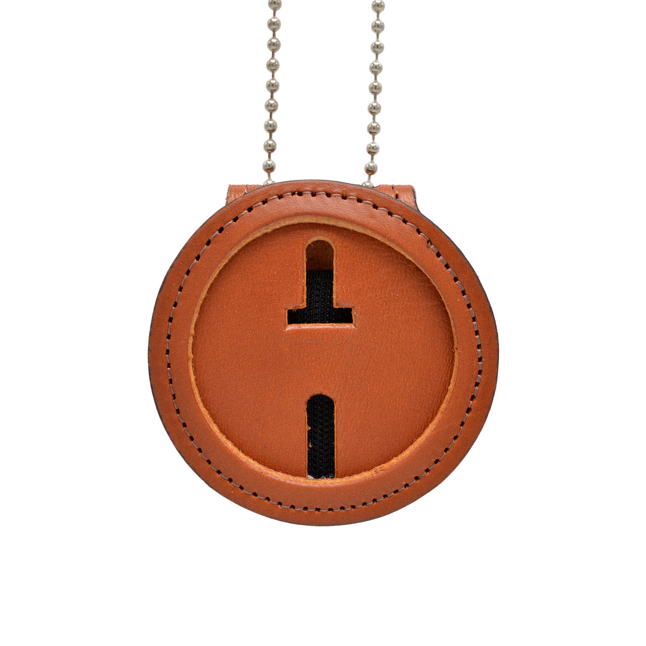 Tan Leather U S Marshal Clip On Around Neck Tactical Leather 