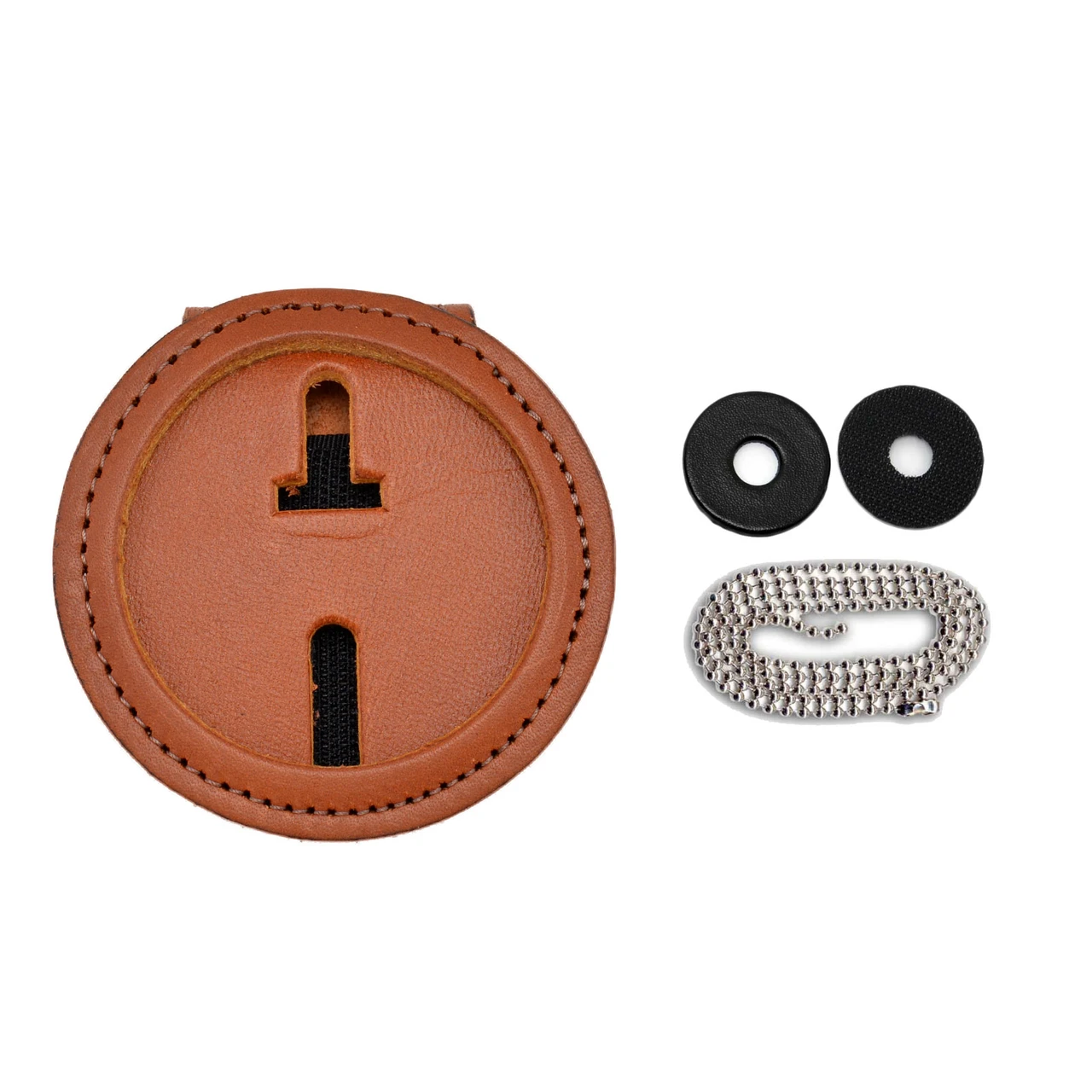 Tan Leather U S Marshal Clip On Around Neck Tactical Leather