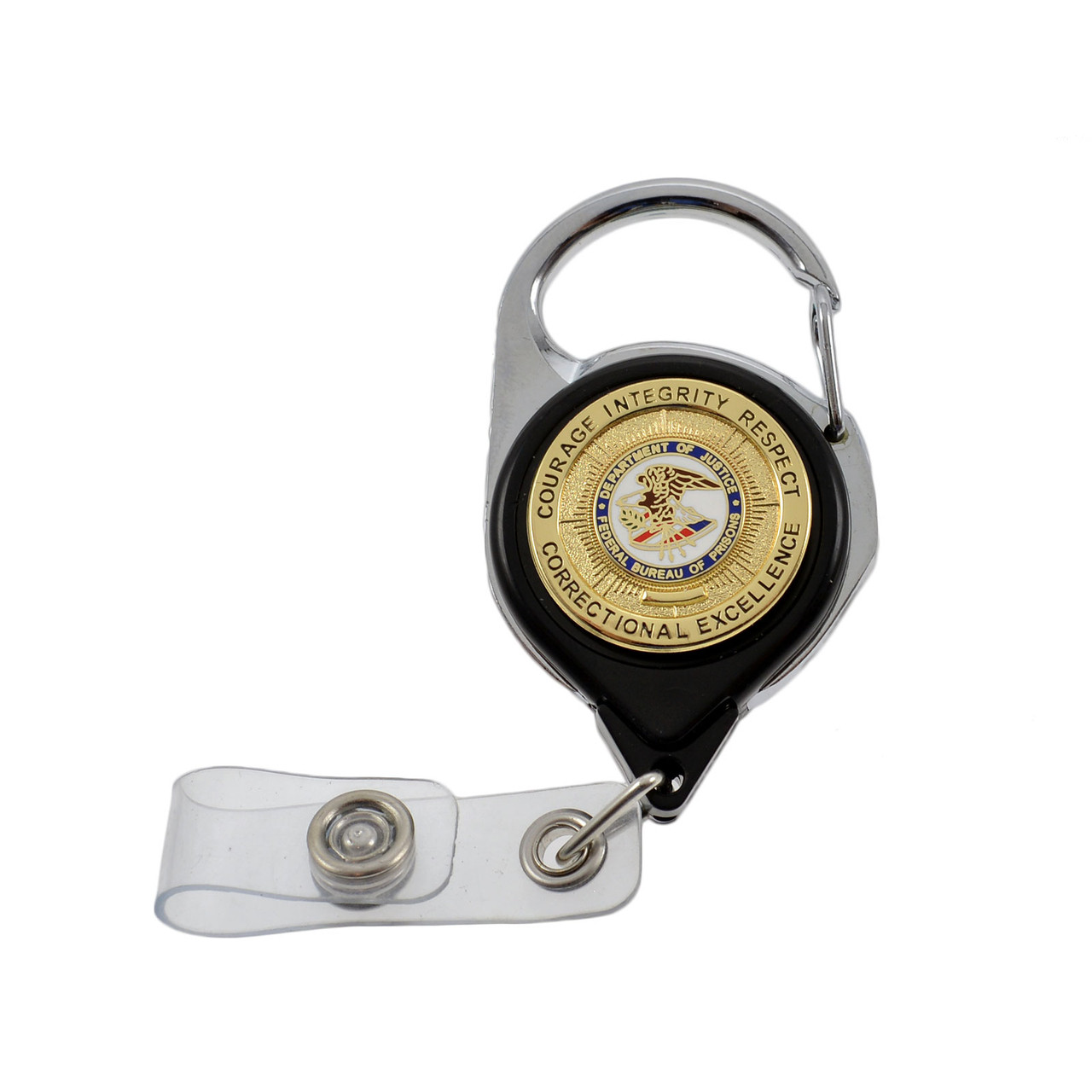 FBOP Carabiner Retractable Badge Reel | Bureau of Prisons PIV Card