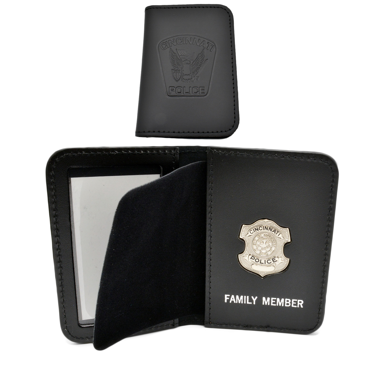 Cincinnati Police Officer Family Member Badge Leather ID Wallet Case