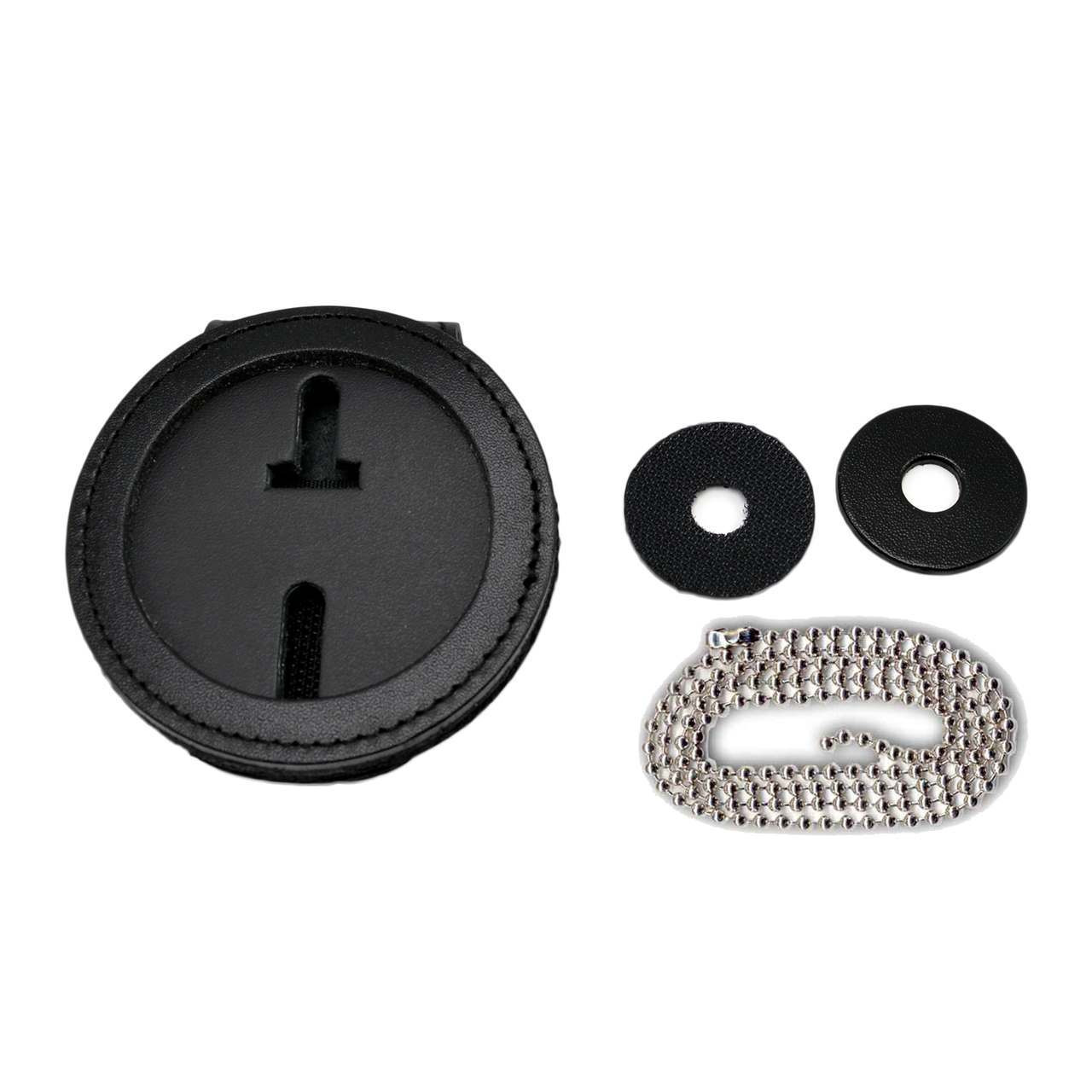 U S Marshal Clip On Around Neck Tactical Leather Recessed Badge Holder