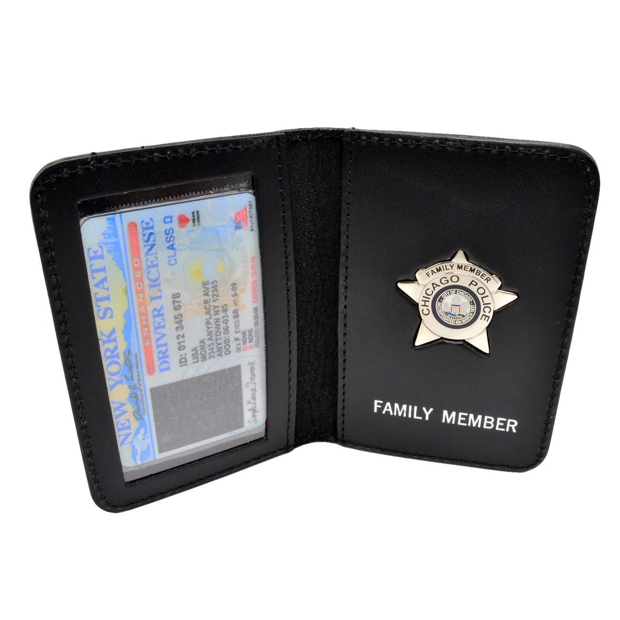 Thin Blue Line Chicago Police Mini Badge Family Member Wallet