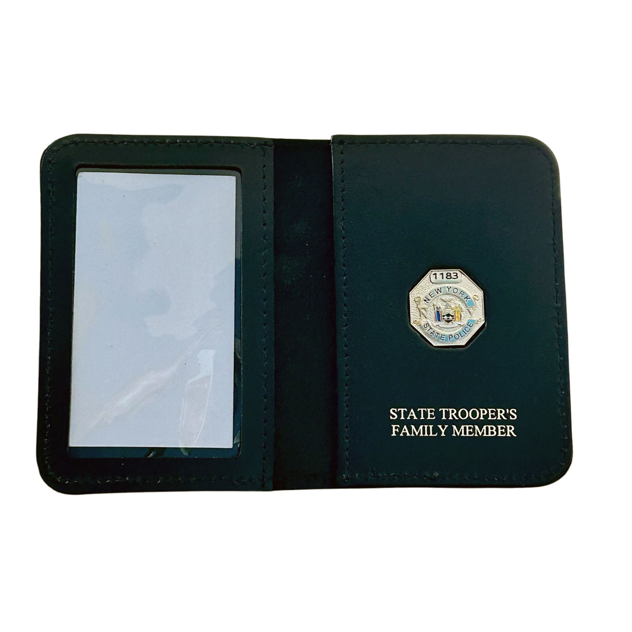 New York State Police Family Member Badge Leather ID Wallet Case
