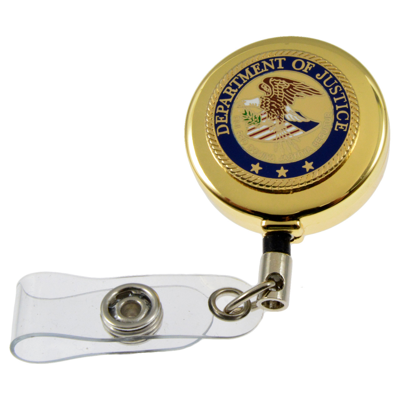DOJ Badge Reel | DOJ Retractable ID Holder | Dept of Justice Badge
