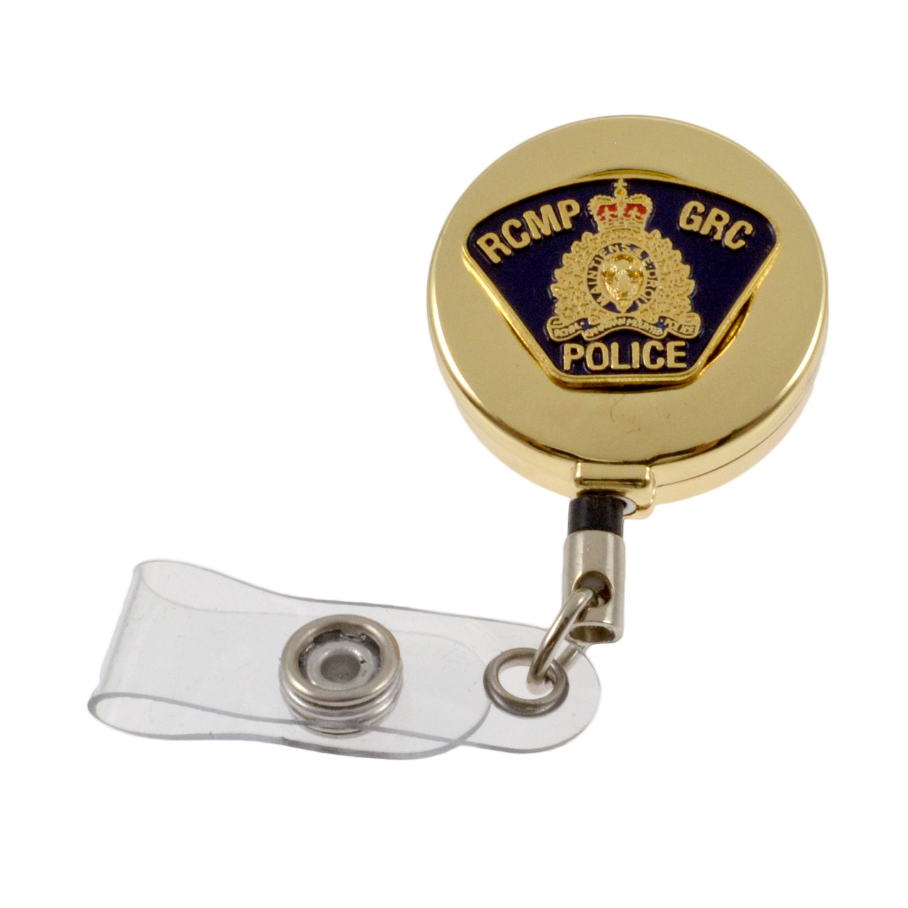 RCMP GRC Royal Canadian Mounted Police Patch Retractable Badge Reel (Gold)