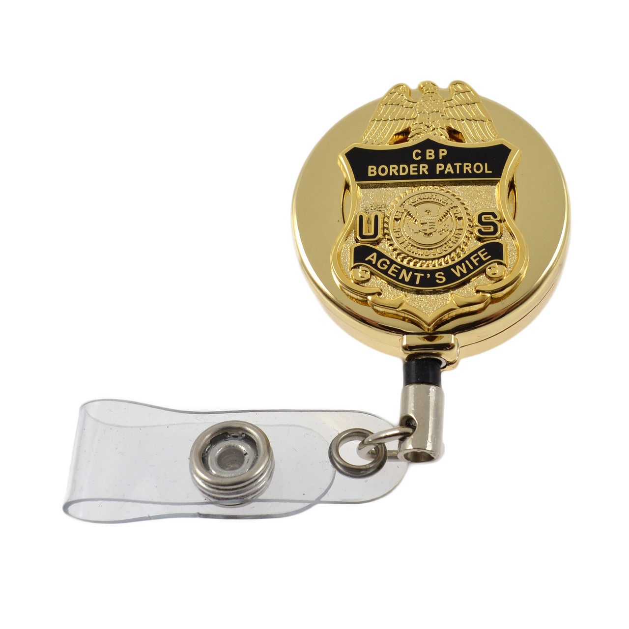 Border Patrol Family Member Mini Badge Retractable ID Holder Reel