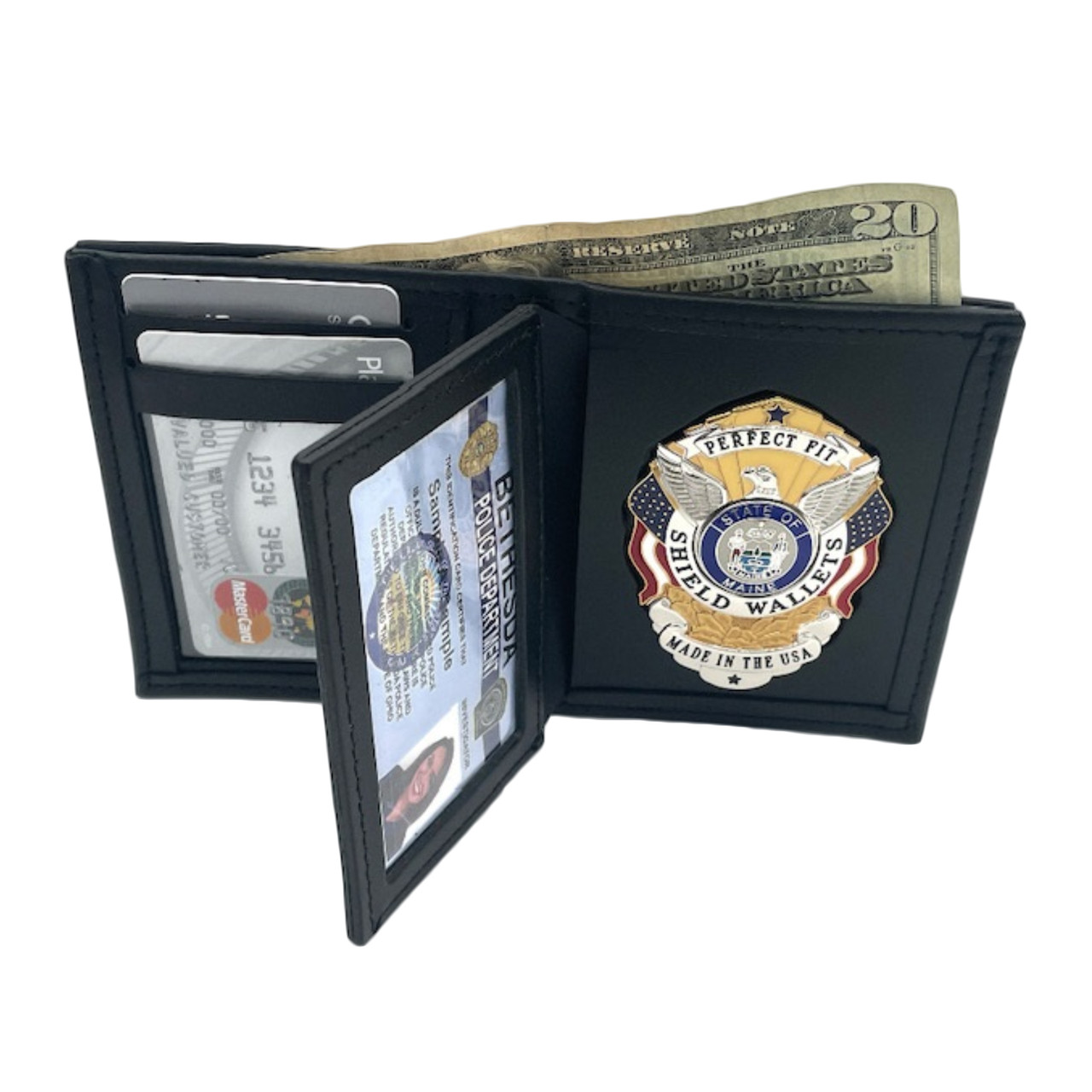 Badge Wallet with Double Sided ID Window - Cutout