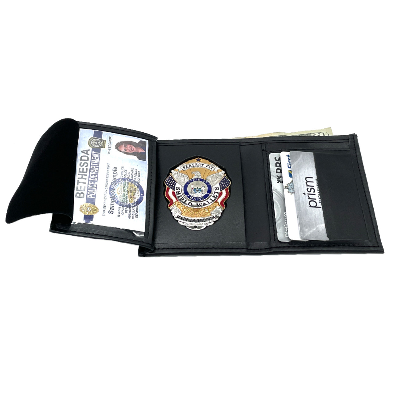 Hidden Badge Wallet with Flip-Out ID – DK440 Custom Cutout