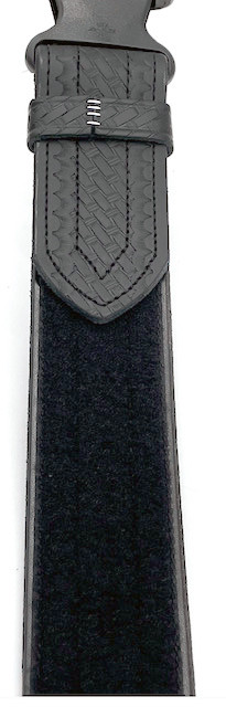 Perfect Fit 2.25" Buckleless Duty Belt – Hook Lined, Black Leather, Basketweave/Plain, Made In USA (MPN 8003)