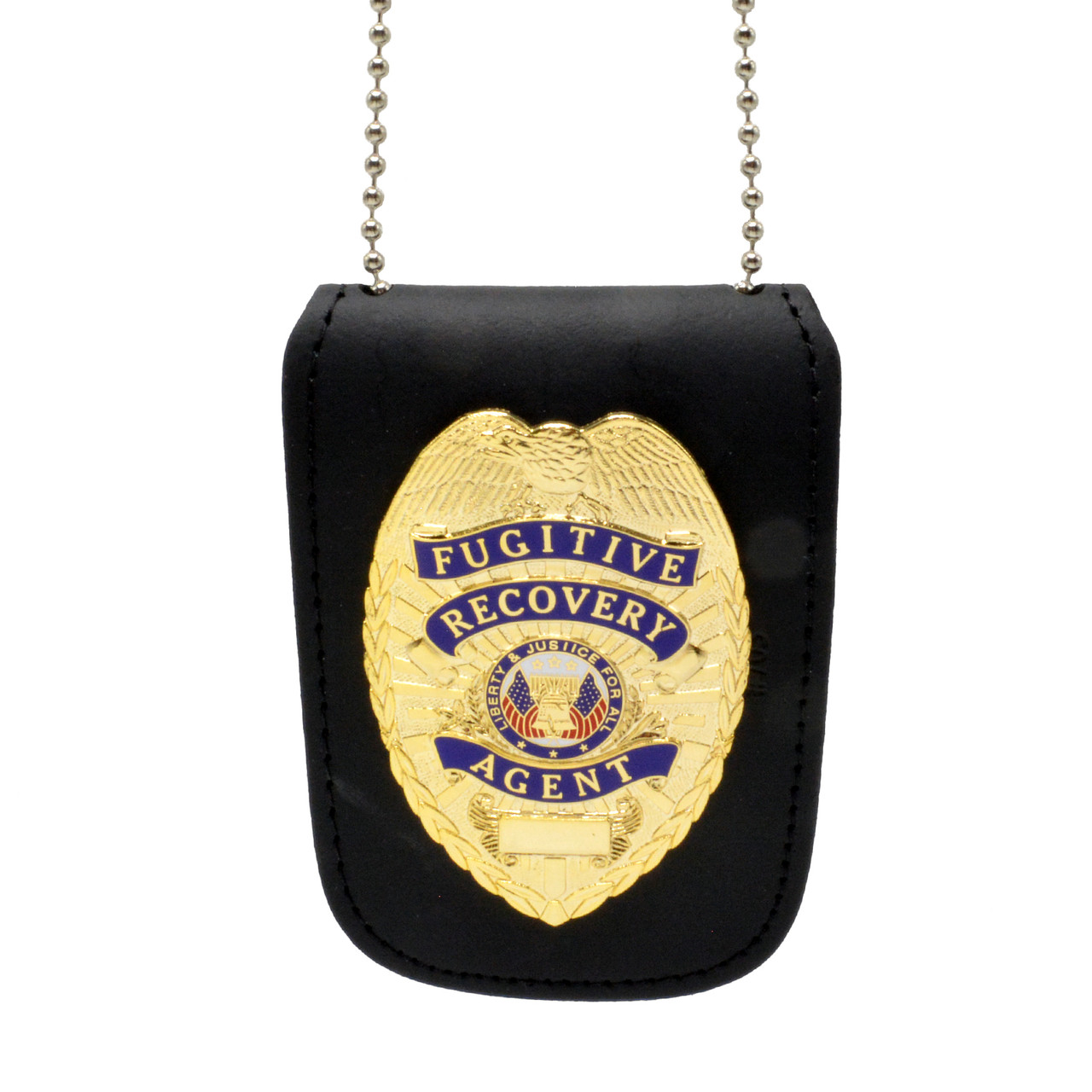 Fugitive Recovery Agent Badge with Universal Neck Badge and ID Holder