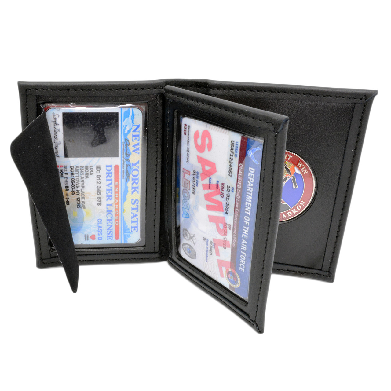 Double ID Credit Card Wallet with Challenge Coin Holder